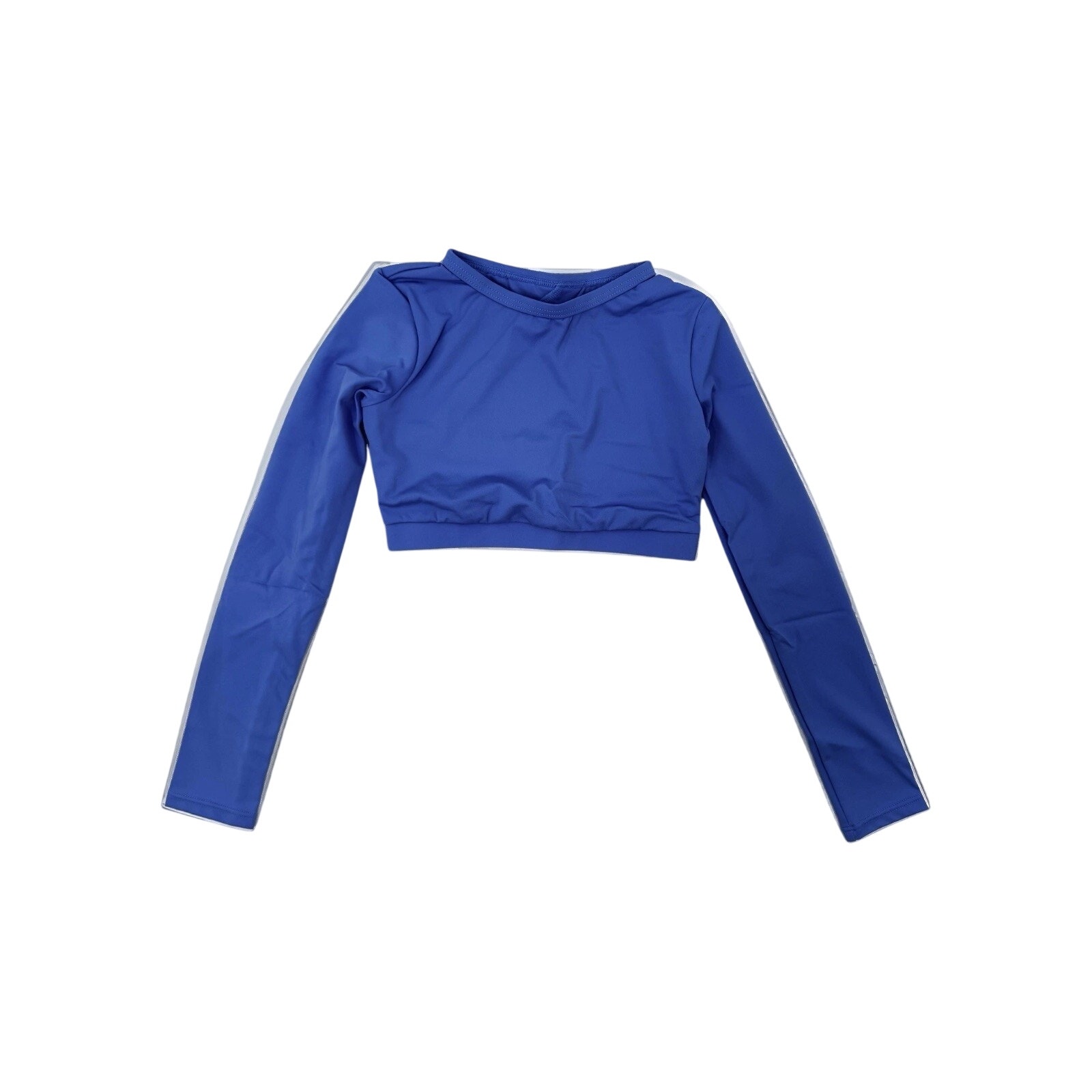 Long Sleeve Crop Top Dance Wear Childs Medium 10/12 Periwinkle Blue — image 2 of 8